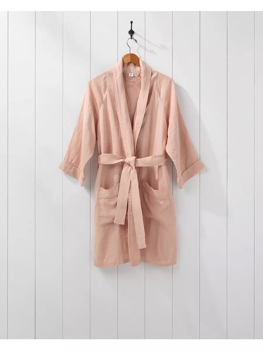 Serena & Lily Pink Linen Robe SZ S/M Wild Rose MSRP $148